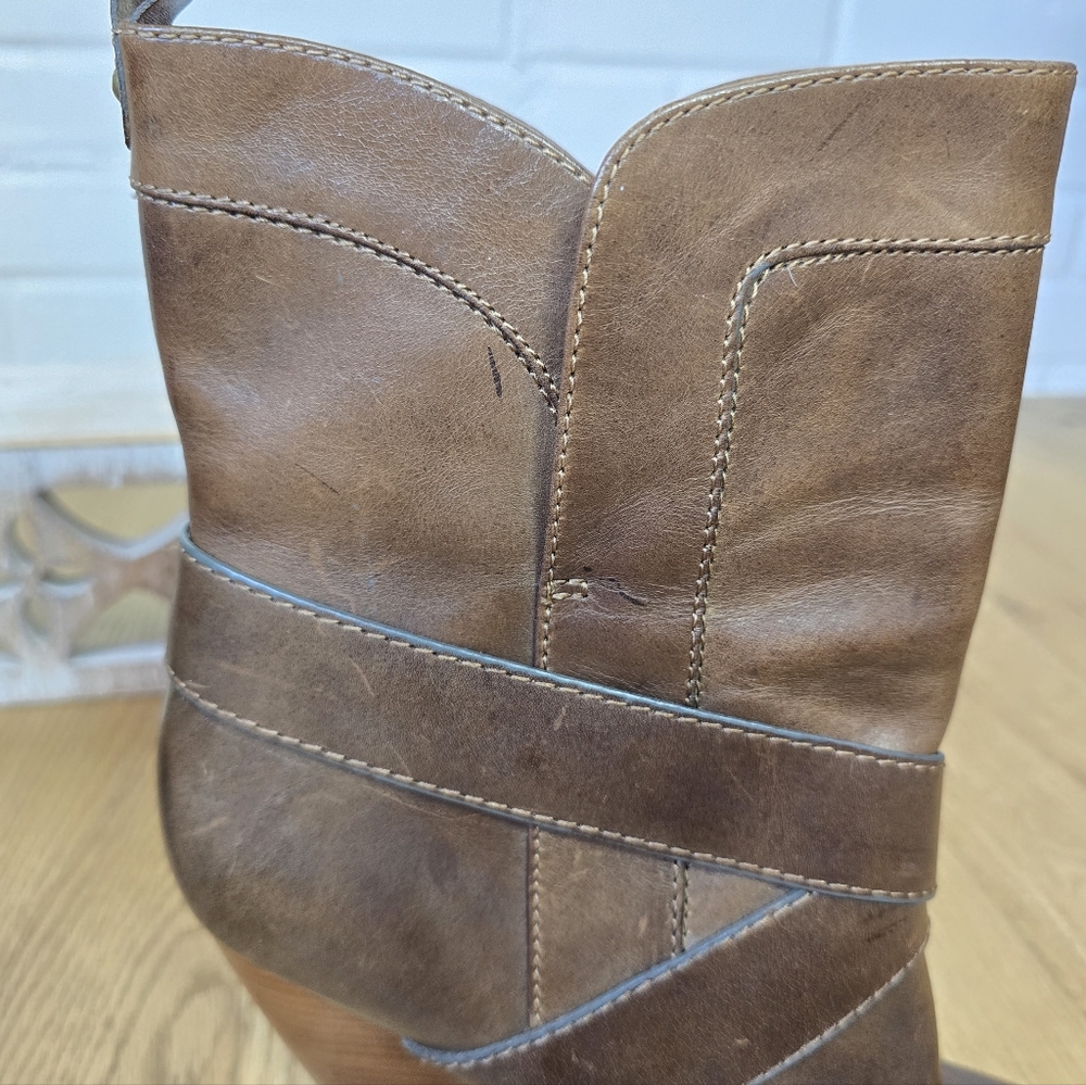 Frye Brown Heeled Boots with Buckle - Picture 13 of 14